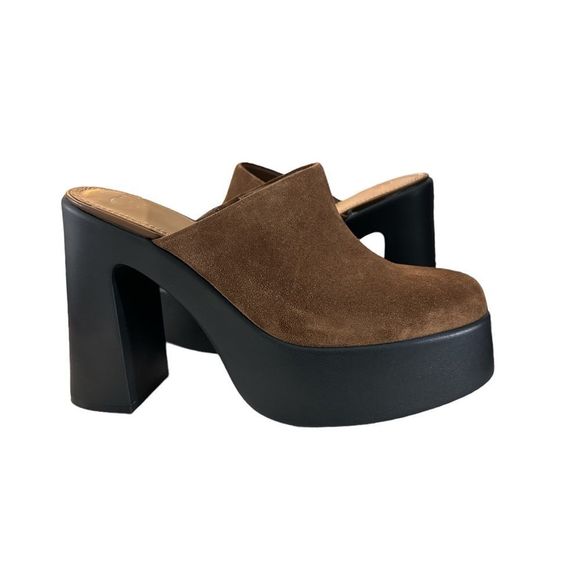 NWT Gianni Bini Bono So Chic Brown Suede Platform Mules 8 -  8.5 - Picture 3 of 9
